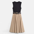 Vestido Midi Plissado em Tricot Feminino