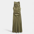 Vestido Midi de Cetim Elegante para Mulheres