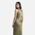 Vestido Midi de Cetim Elegante para Mulheres