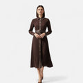 Vestido Midi de Chiffon para Mulheres – Elegância com Gola Reversa e Estilo Sofisticado