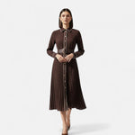 Vestido Midi de Chiffon para Mulheres – Elegância com Gola Reversa e Estilo Sofisticado