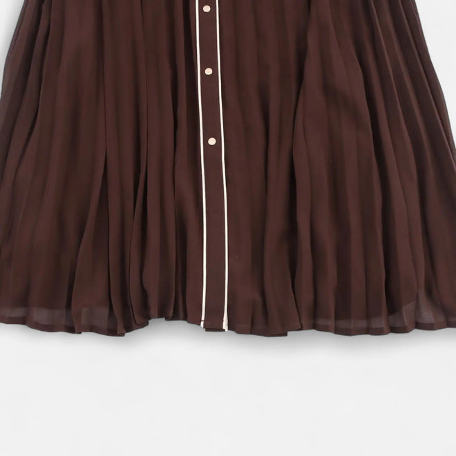 Vestido Midi de Chiffon para Mulheres – Elegância com Gola Reversa e Estilo Sofisticado