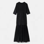 Vestido Vintage Plissado Feminino – Elegância de Outono com Mangas 3/4 Preto