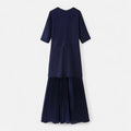 Vestido Vintage Plissado Feminino – Elegância de Outono com Mangas 3/4