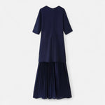 Vestido Vintage Plissado Feminino – Elegância de Outono com Mangas 3/4