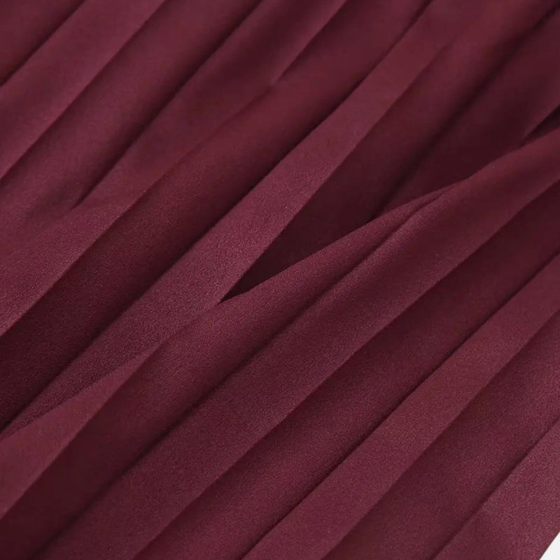 Vestido Vintage Plissado Feminino – Elegância de Outono com Mangas 3/4