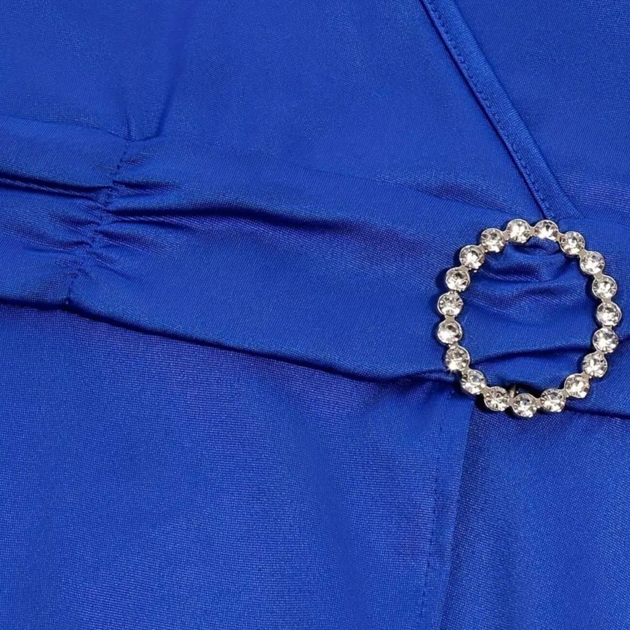 Vestido de Festa Assimétrico com Decote em V e Strass para Mulheres
