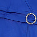 Vestido de Festa Assimétrico com Decote em V e Strass para Mulheres