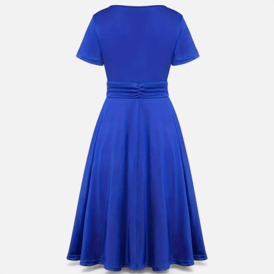 Vestido de Festa Assimétrico com Decote em V e Strass para Mulheres