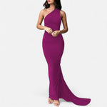Vestido de Festa com Decote Costas Nuas e Laço - Elegância e Sofisticação Roxo