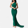 Vestido de Festa com Decote Costas Nuas e Laço - Elegância e Sofisticação Verde