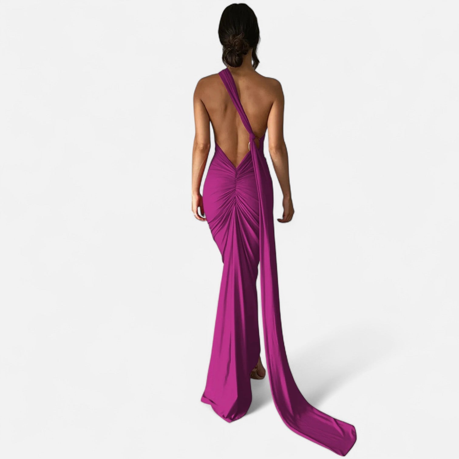 Vestido de Festa com Decote Costas Nuas e Laço - Elegância e Sofisticação