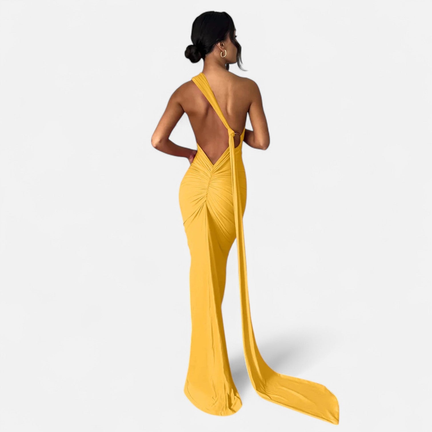 Vestido de Festa com Decote Costas Nuas e Laço - Elegância e Sofisticação