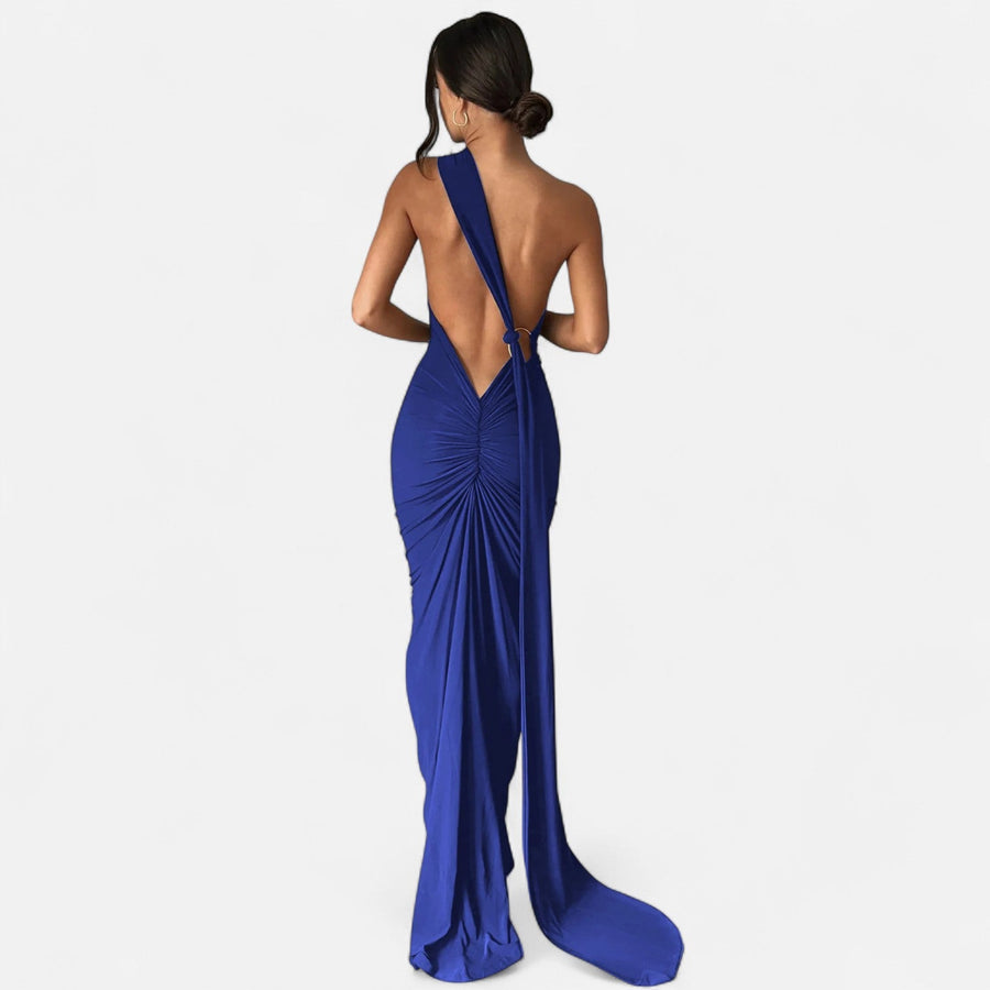 Vestido de Festa com Decote Costas Nuas e Laço - Elegância e Sofisticação
