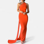 Vestido de Festa com Decote Costas Nuas e Laço - Elegância e Sofisticação