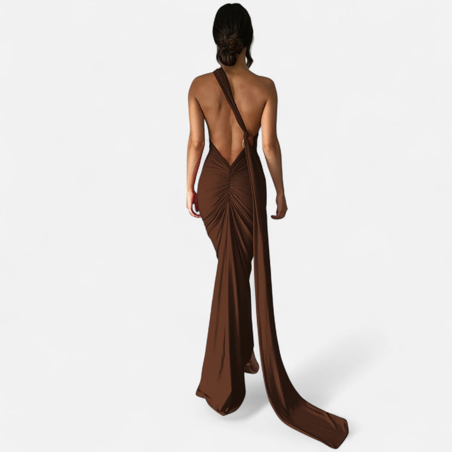 Vestido de Festa com Decote Costas Nuas e Laço - Elegância e Sofisticação