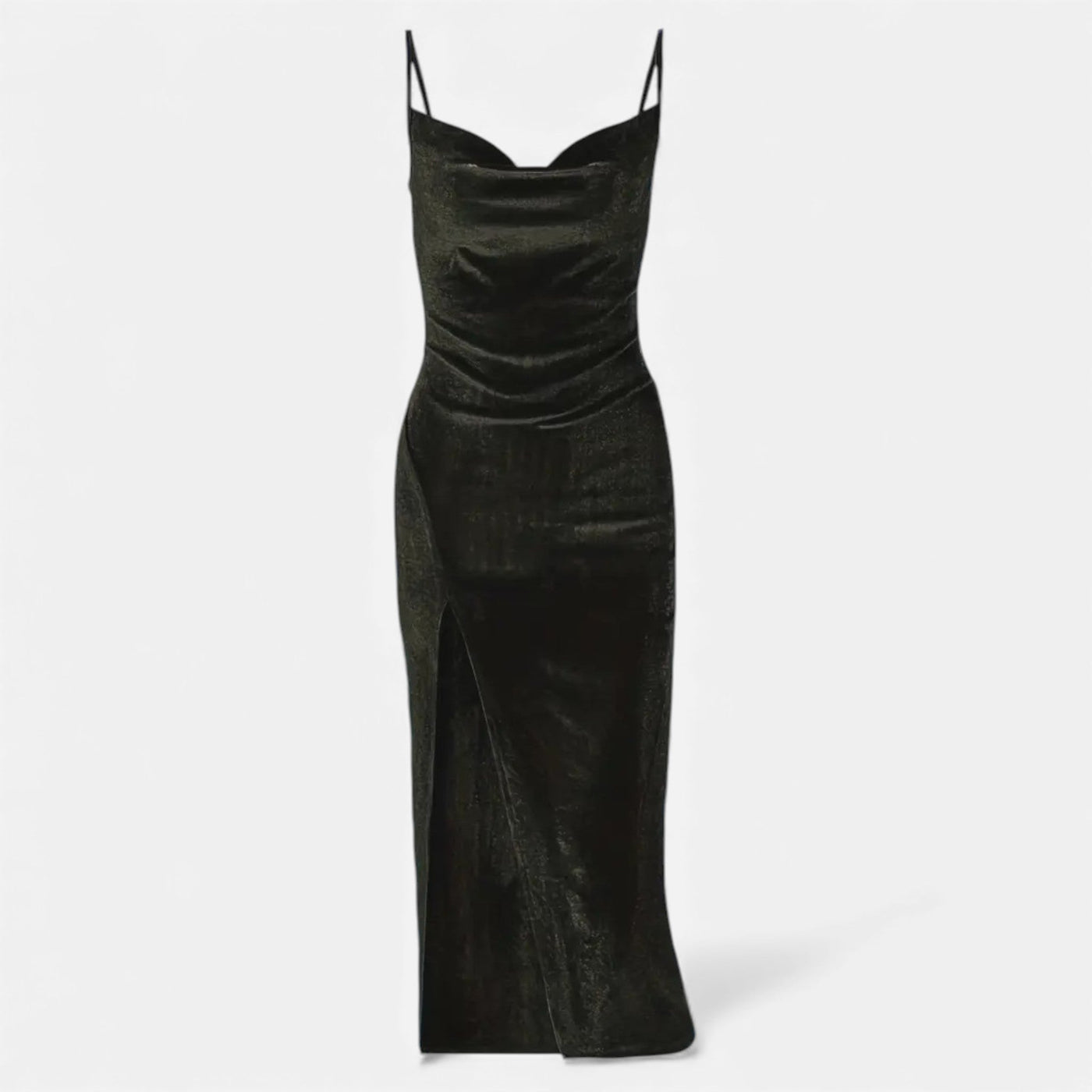 Vestido de Festa para Mulheres com Alças Finas Preto