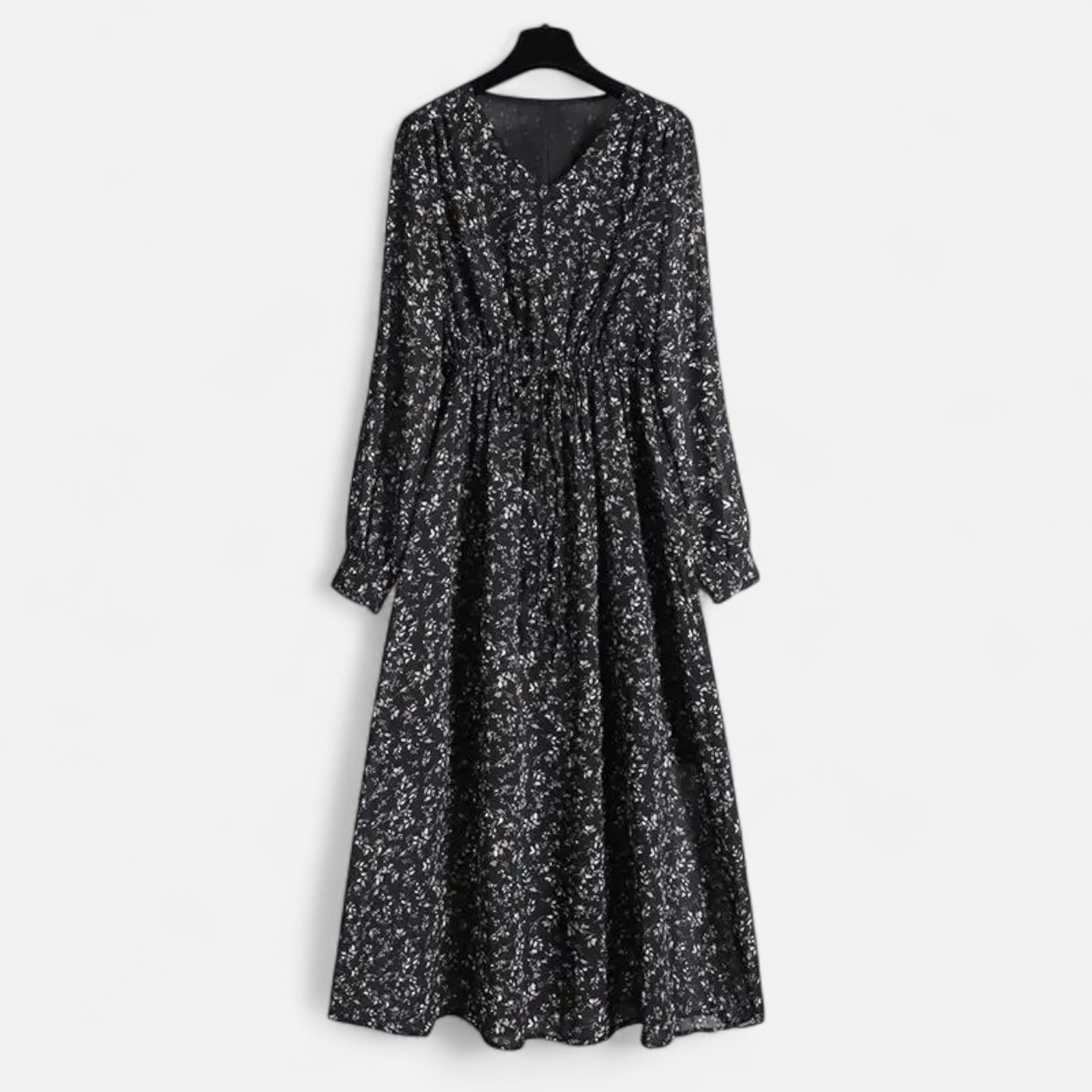 Vestido de Outono Feminino em Chiffon – Elegância e Estilo Antracite