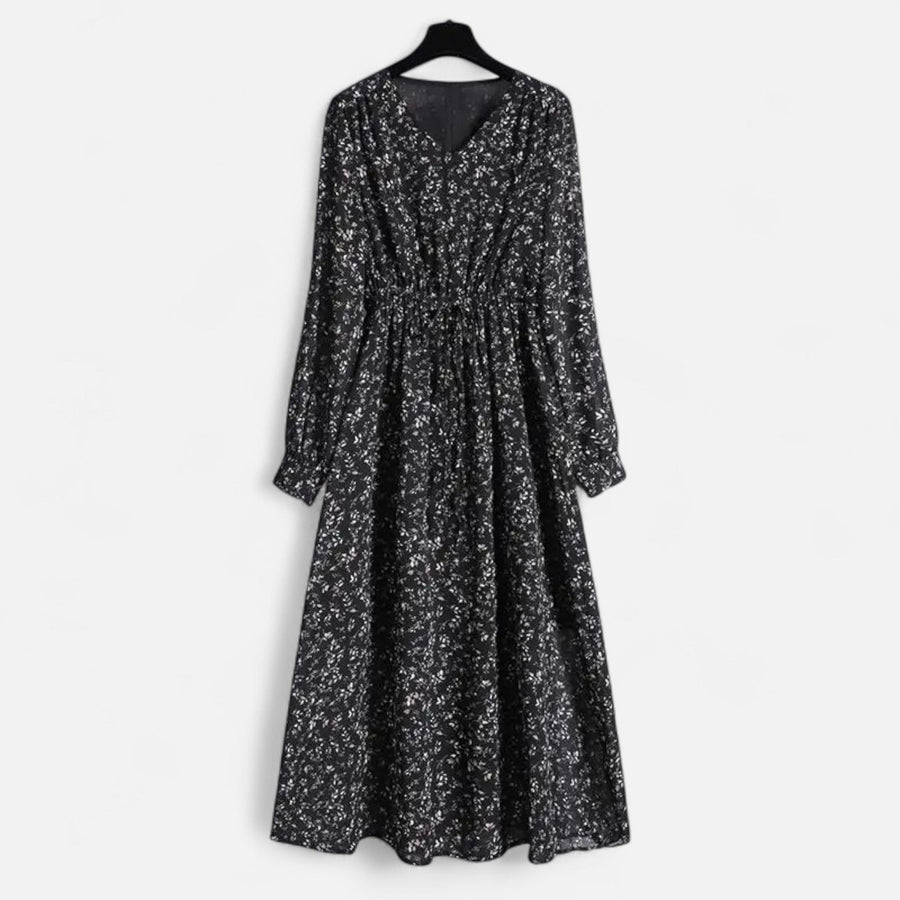 Vestido de Outono Feminino em Chiffon – Elegância e Estilo Antracite