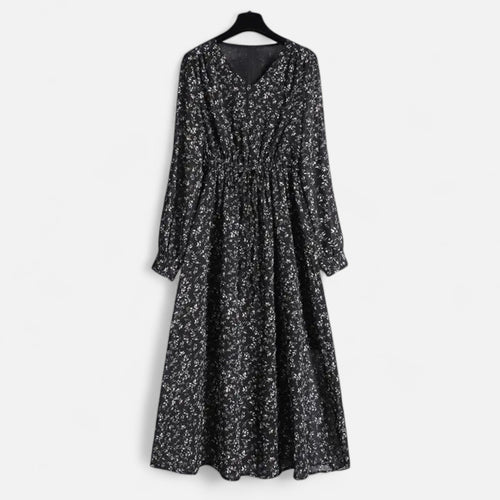 Vestido de Outono Feminino em Chiffon – Elegância e Estilo Antracite
