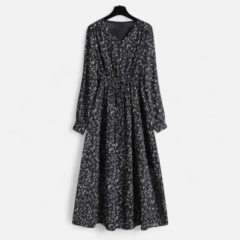 Vestido de Outono Feminino em Chiffon – Elegância e Estilo Antracite