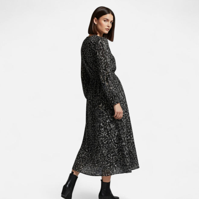 Vestido de Outono Feminino em Chiffon – Elegância e Estilo