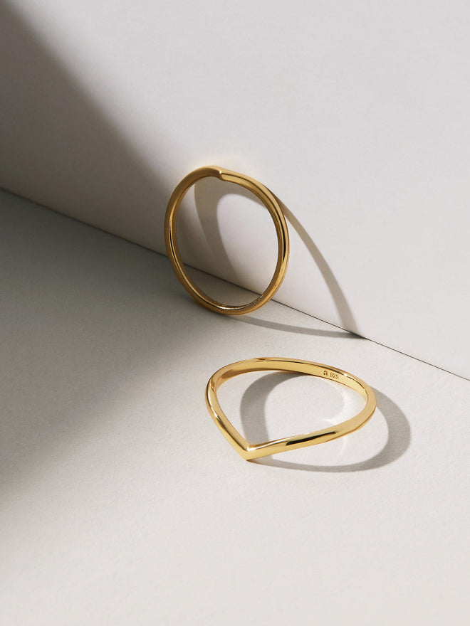 Anel Simple V Gold