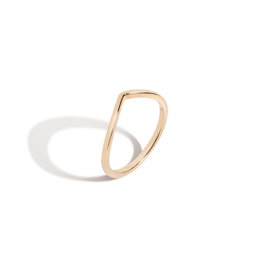 Anel Simple V Gold Ouro Amarelo