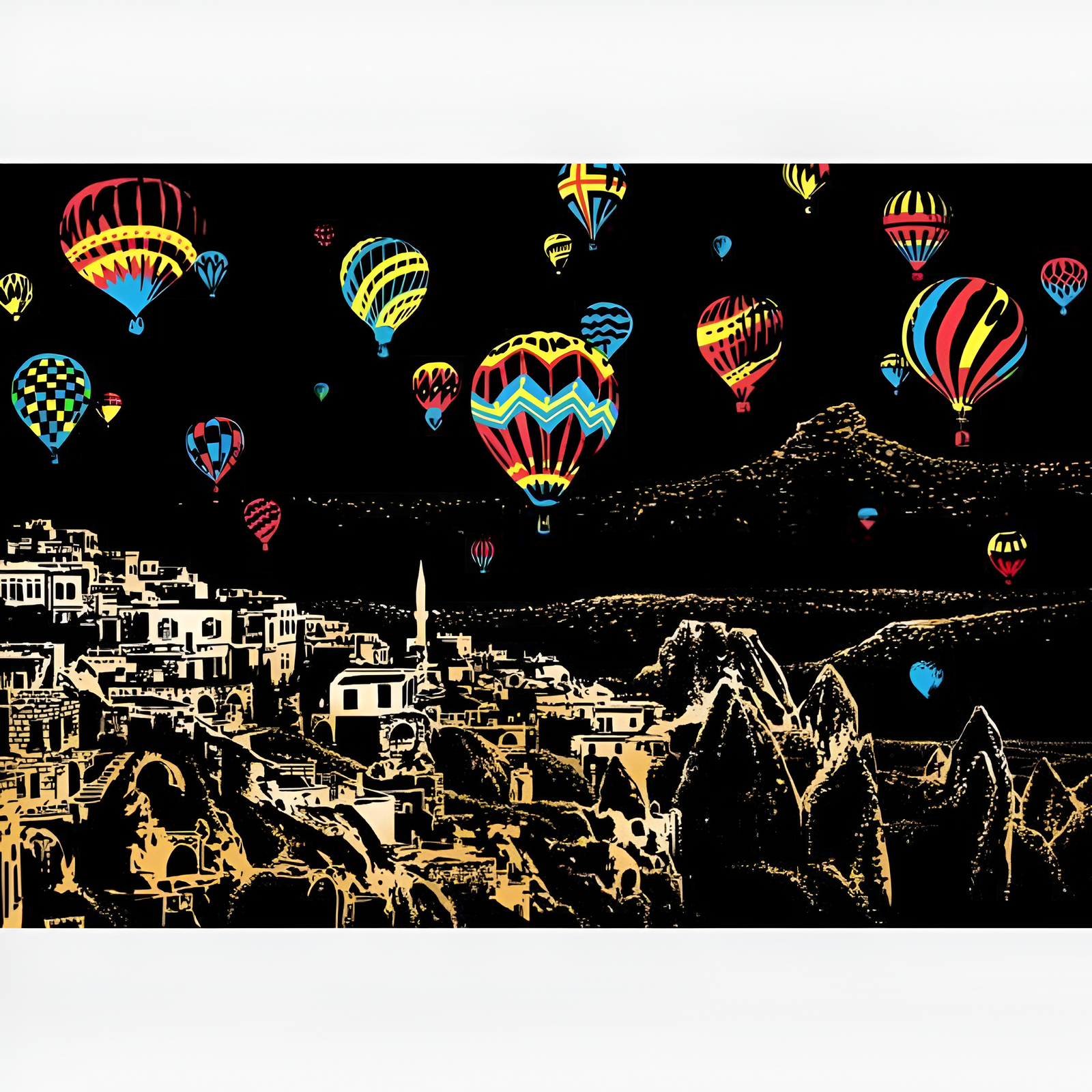 Arte de riscar - balão de ar quente