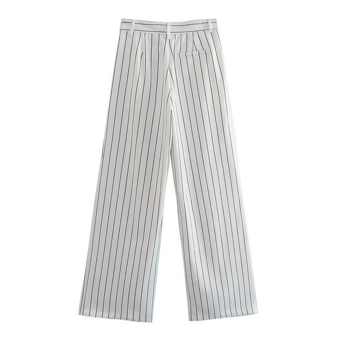 Calça feminina branca listrada | Faetton &Co.