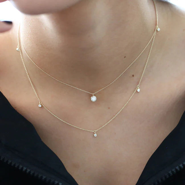 Necklace Choker V Diamonds Silver Faetton &Co.