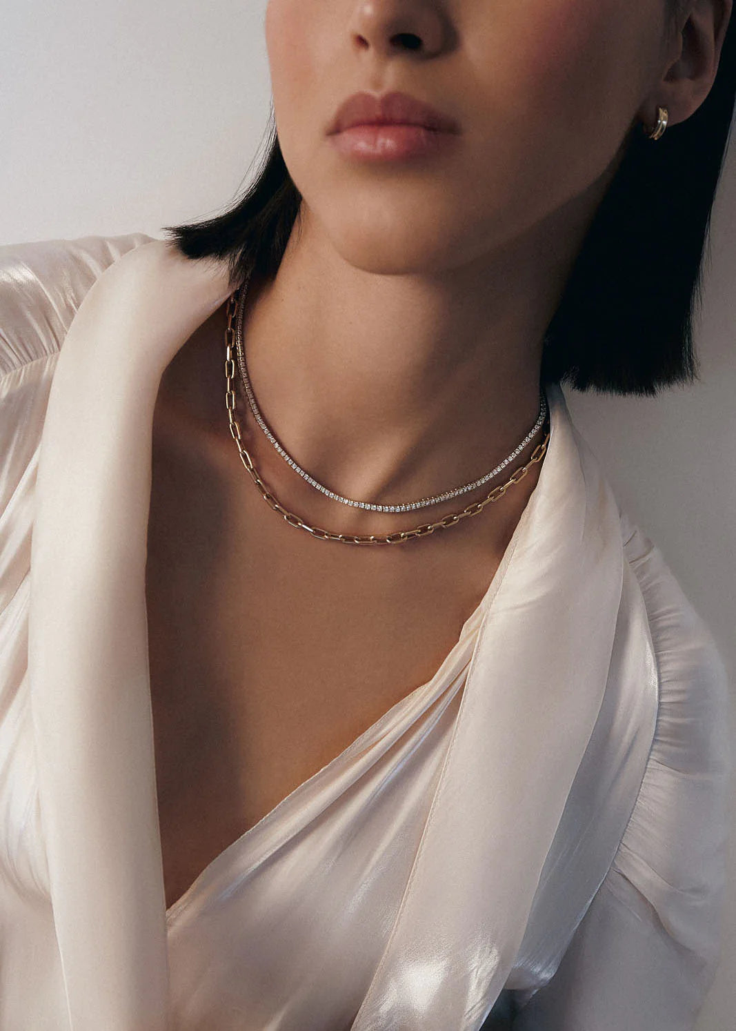 Necklace Choker Cravejado Ice Diamond Gold | Faetton &Co.