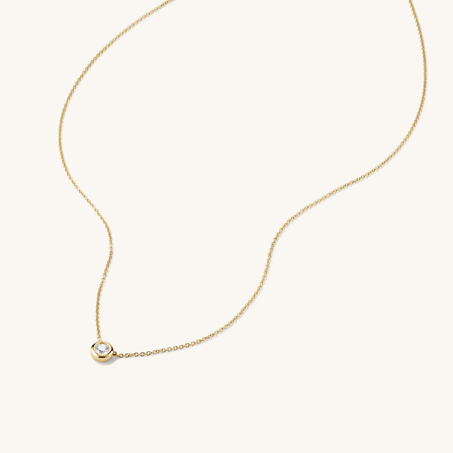 Colar Solitaire Diamond - Gold