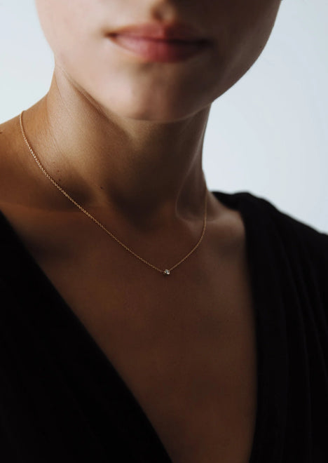 Colar Solitaire Diamond - Gold