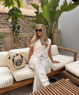 Colete Feminino Branco Listrado