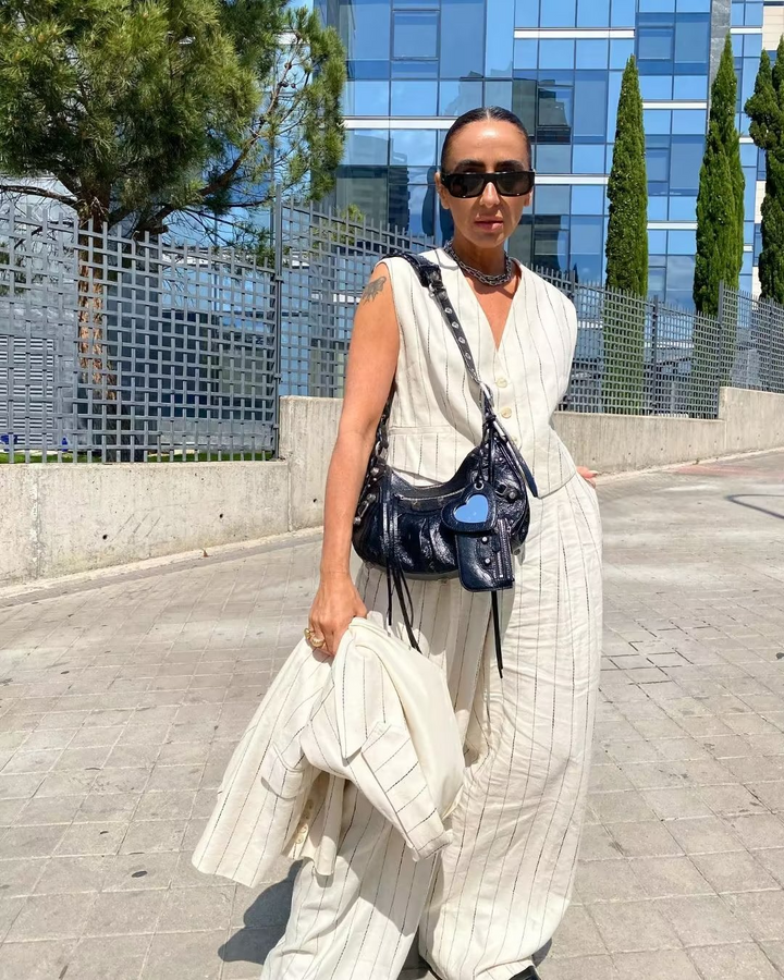 Colete Feminino Branco Listrado