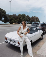 Colete Feminino Branco Listrado