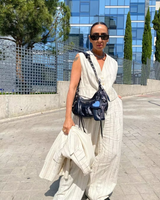 Colete Feminino Branco Listrado