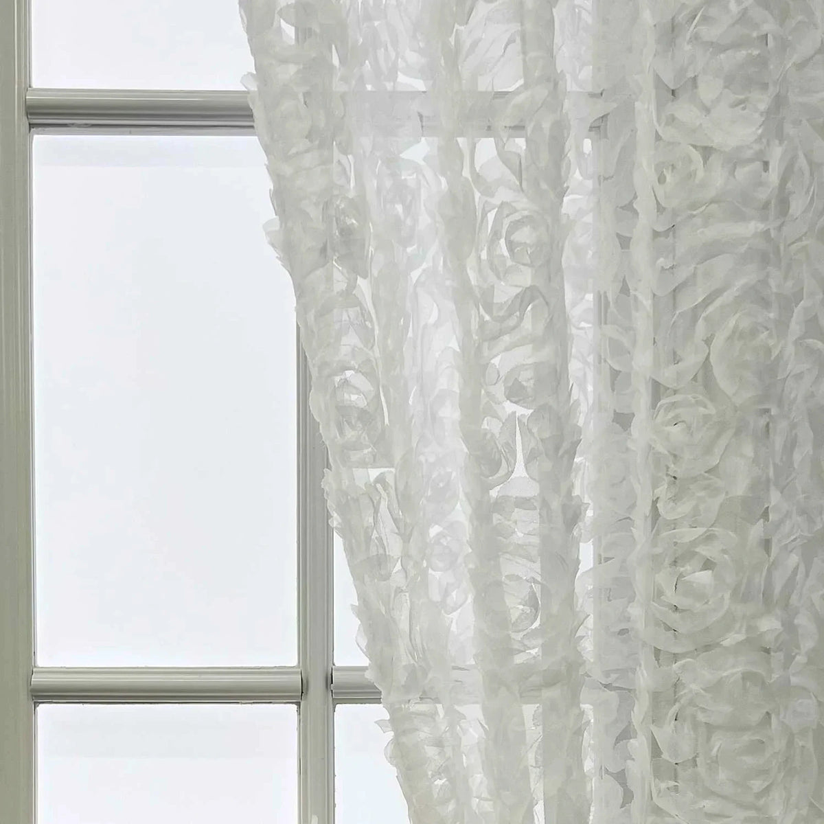 Cortina Decorativa Bordado Branco, peça de cortinas da VivaCasa — imagem 3