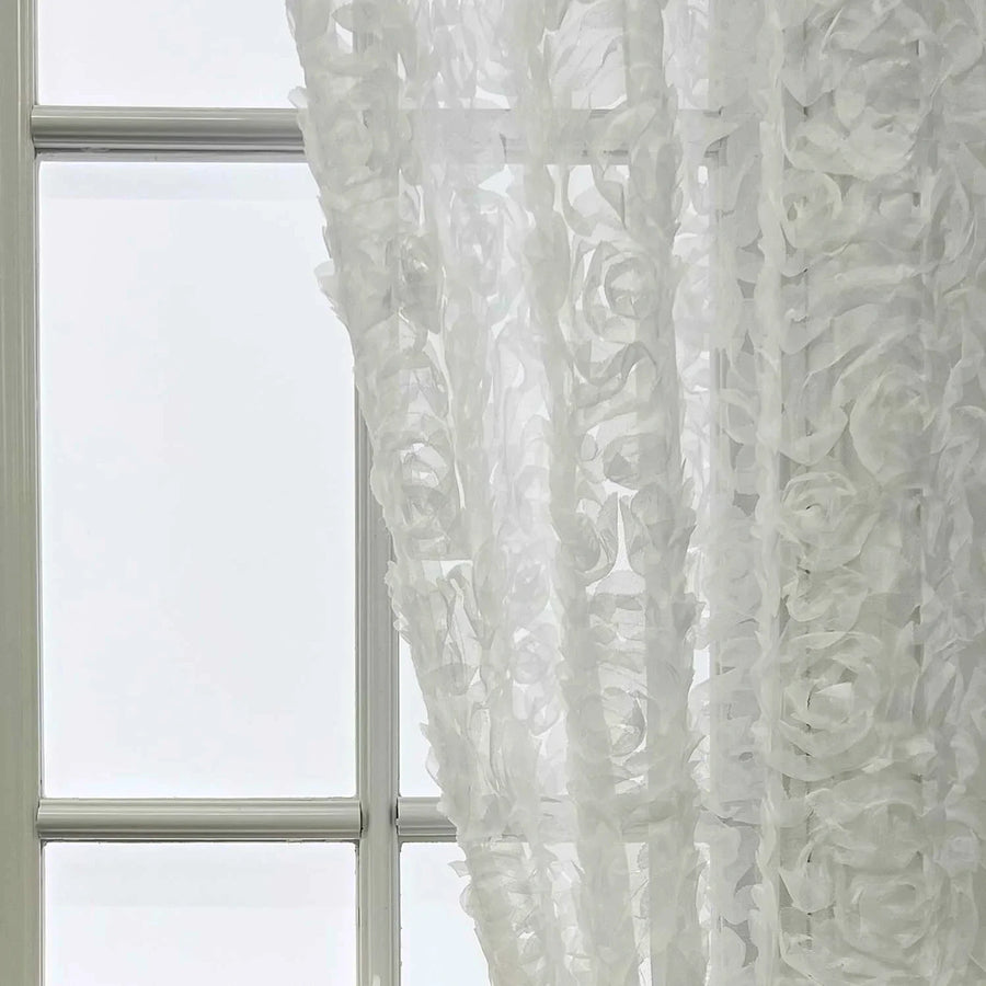 Cortina Decorativa Bordado Branco, peça de cortinas da VivaCasa — imagem 3