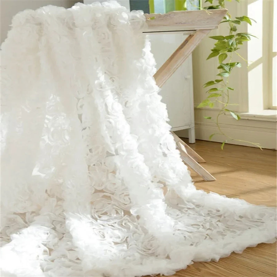 Cortina Decorativa Bordado Branco, peça de cortinas da VivaCasa — imagem 4