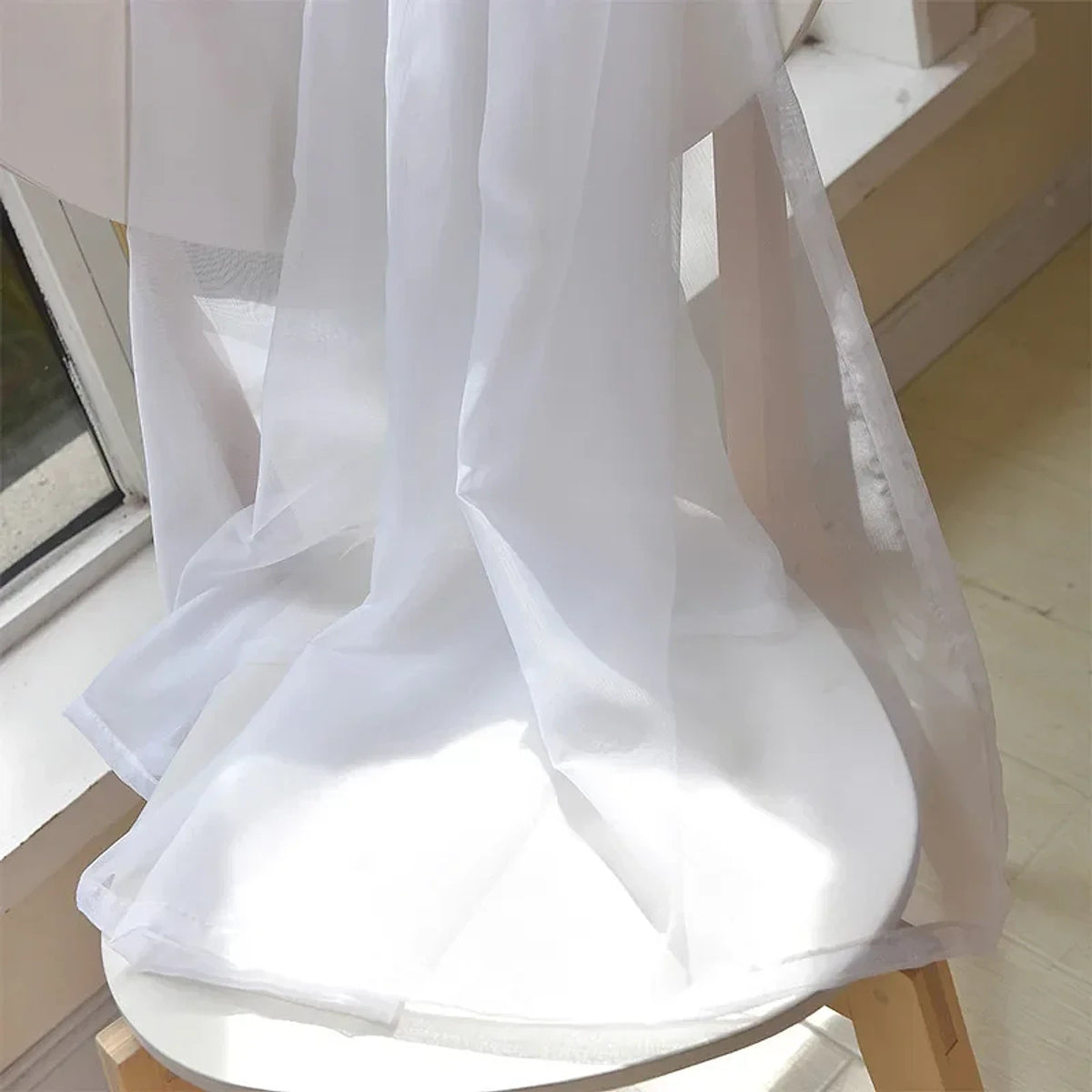 Cortina Decorativa Bordado Branco, peça de cortinas da VivaCasa — imagem 7