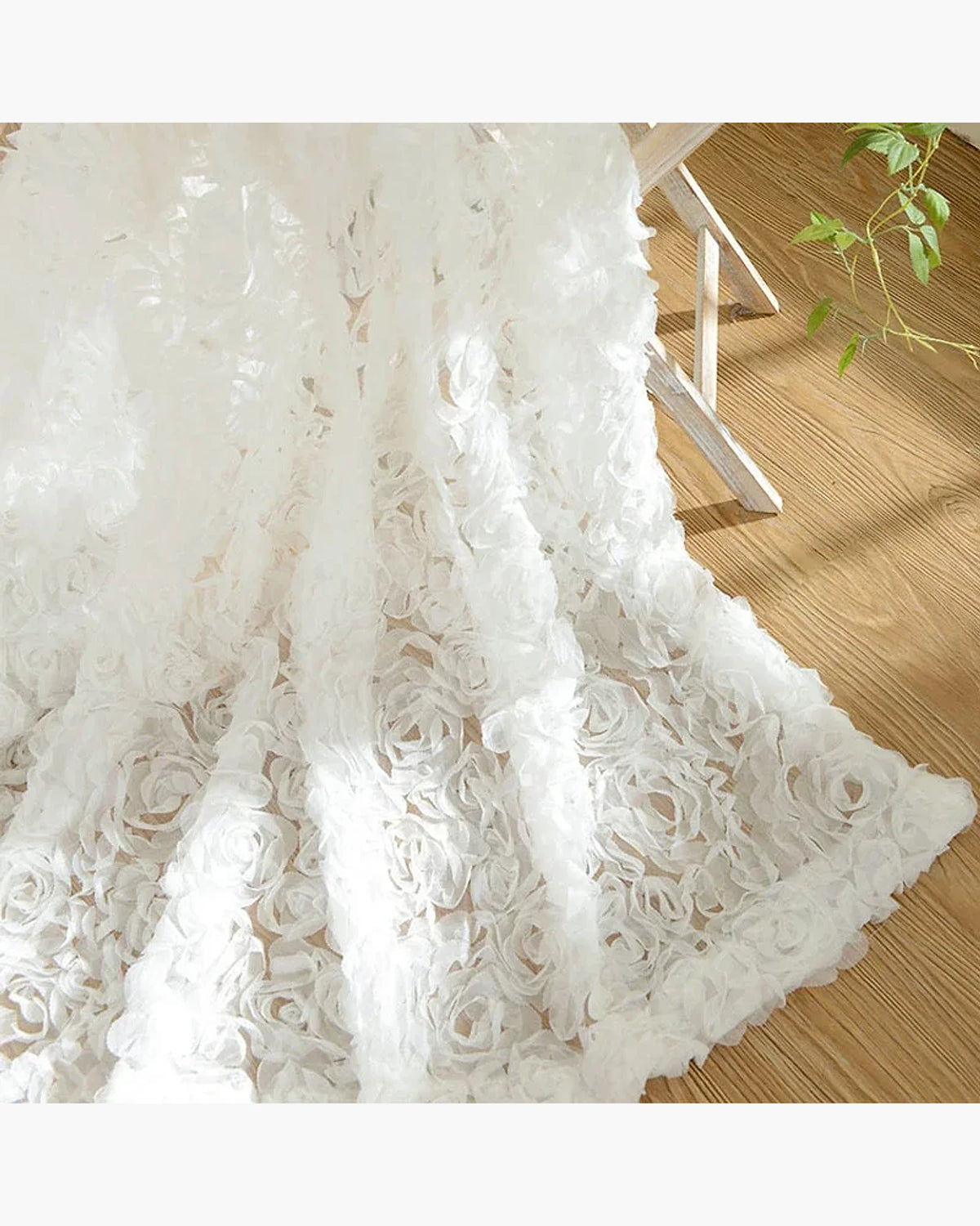 Cortina Decorativa Bordado Branco, peça de cortinas da VivaCasa