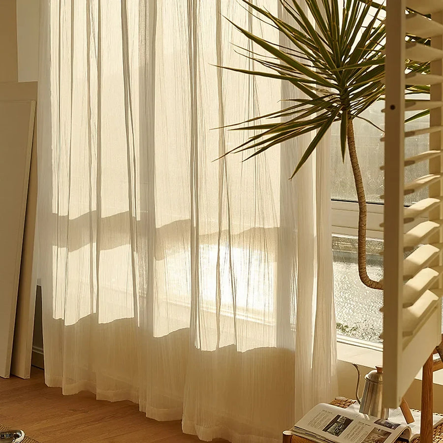 Cortina Decorativa Linho Branco, peça de cortinas da VivaCasa — imagem 3