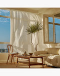 Cortina Decorativa Linho Branco, peça de cortinas da VivaCasa