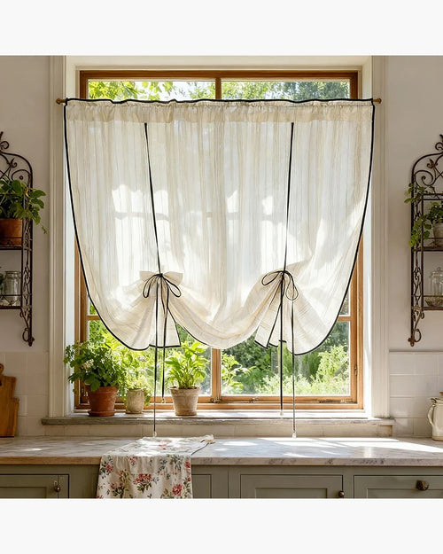 Cortina Decorativa Retrô Listrado, peça de cortinas da VivaCasa