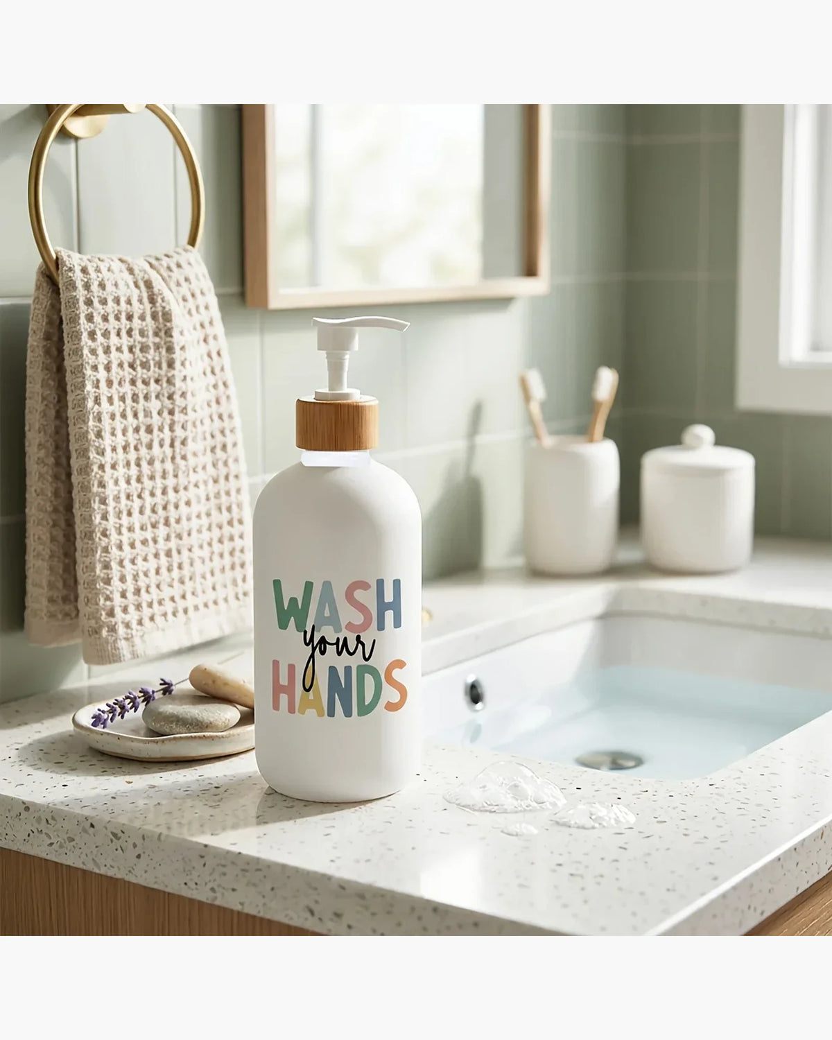 Dispenser de Sabonete Boho, peça de dispenser de sabonete da VivaCasa