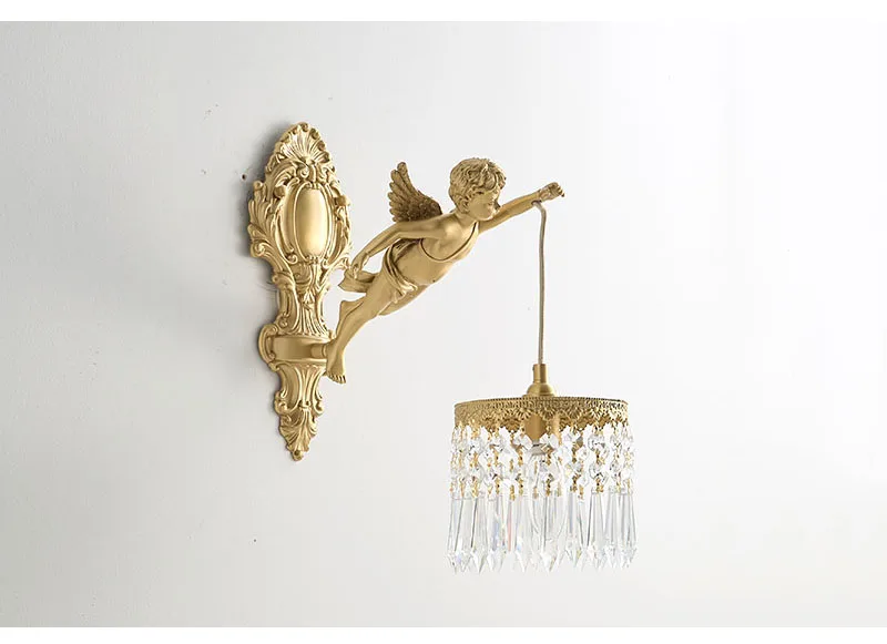 Luminária Francesa Angelical de Cristal e Bronze | Delamantina