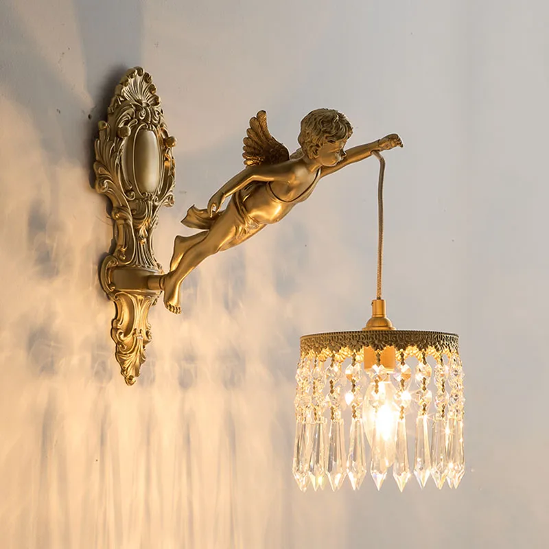 Luminária Francesa Angelical de Cristal e Bronze | Delamantina