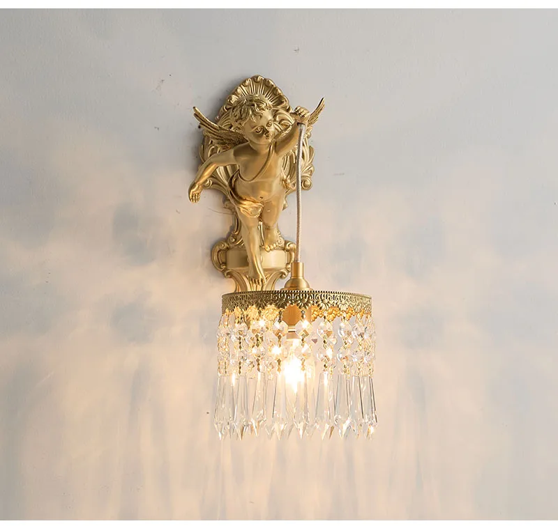 Luminária Francesa Angelical de Cristal e Bronze | Delamantina